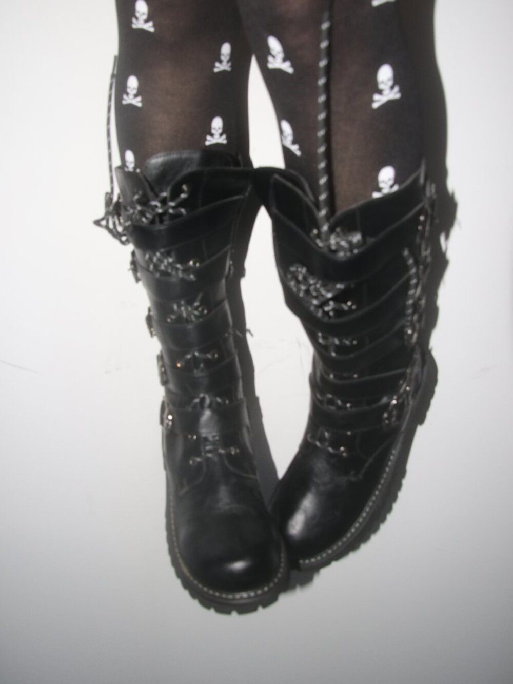 Black Buckle Combat Boots - Picture 3 of 4
